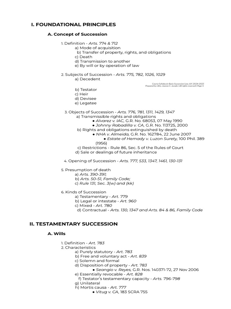 Wills and Succession | PDF | Will And Testament | Inheritance