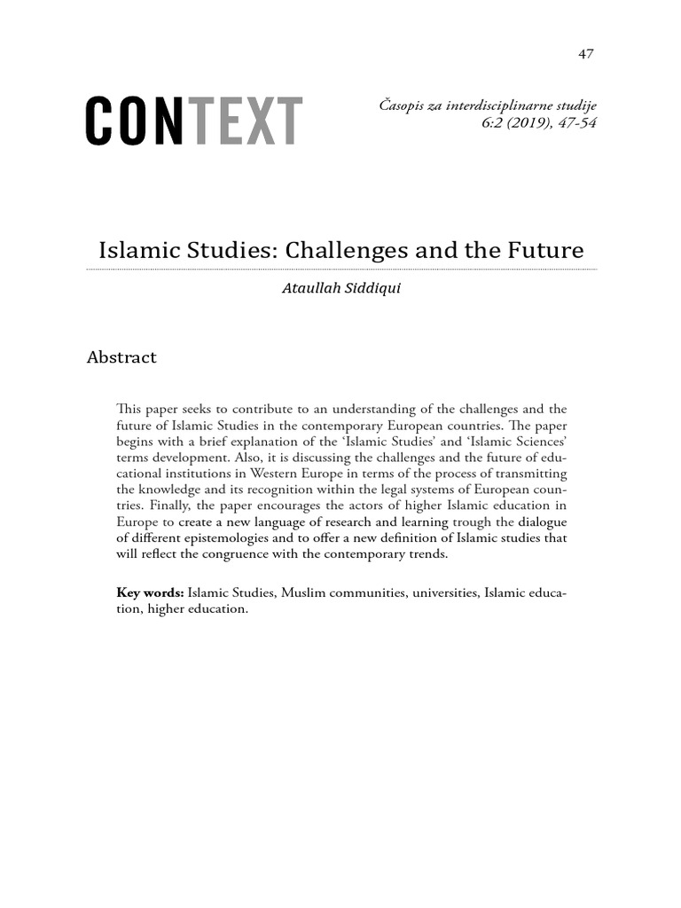 Islamic Studies Challenges And The Future Pdf Imam Abrahamic