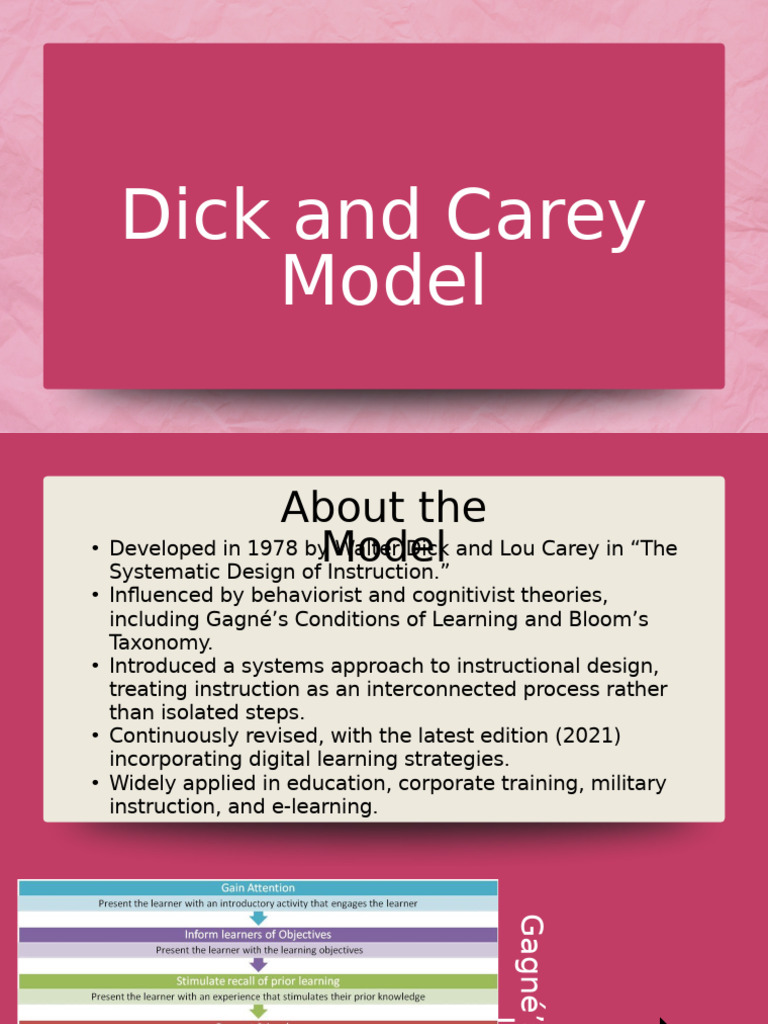 Dick and Carey Instructional Design Model | PDF | Instructional Design ...
