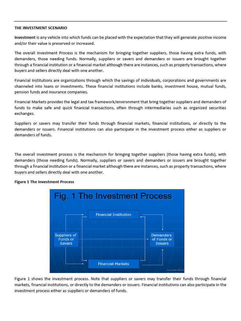 Investment Scenario | PDF | Stocks | Securities (Finance)