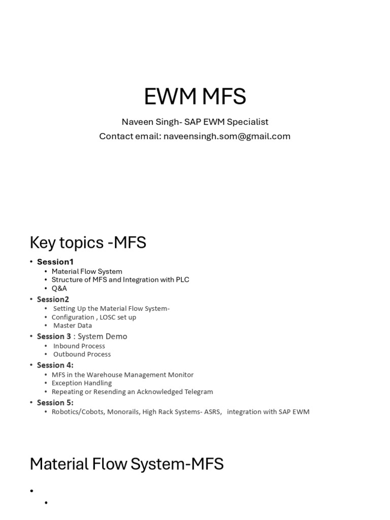 EWM MFS Setup and Integration Guide | PDF | Programmable Logic ...