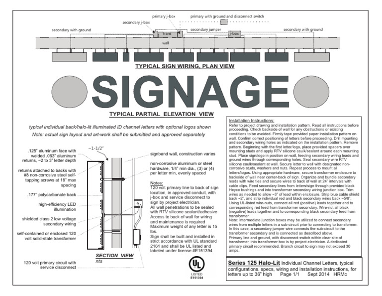 Halo-Lit Channel Letters Installation Guide | PDF | Transformer ...