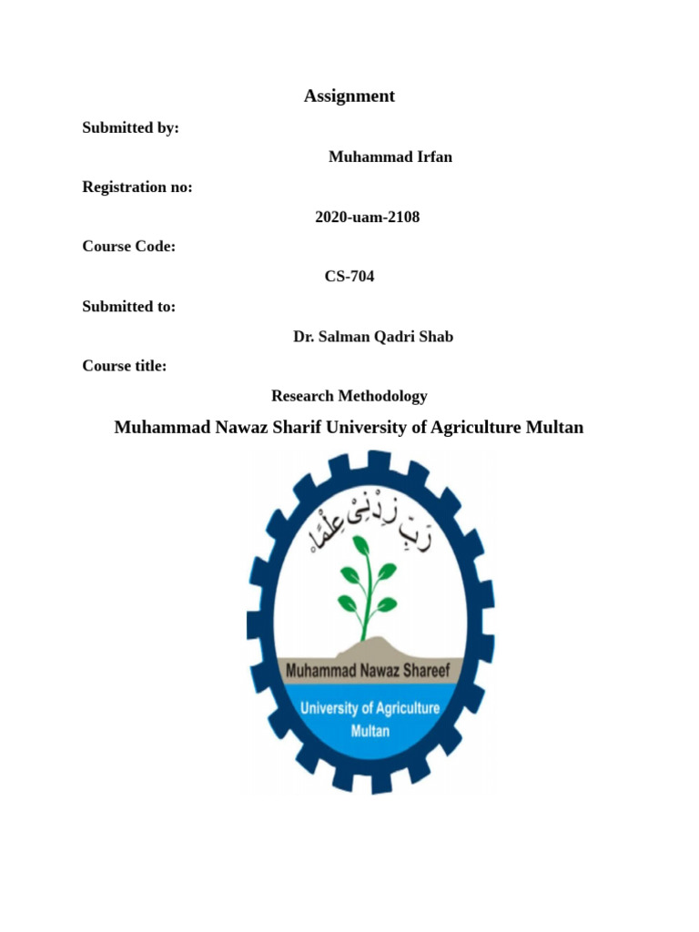Assignment OF RESEARCH METHODOLOGY | PDF