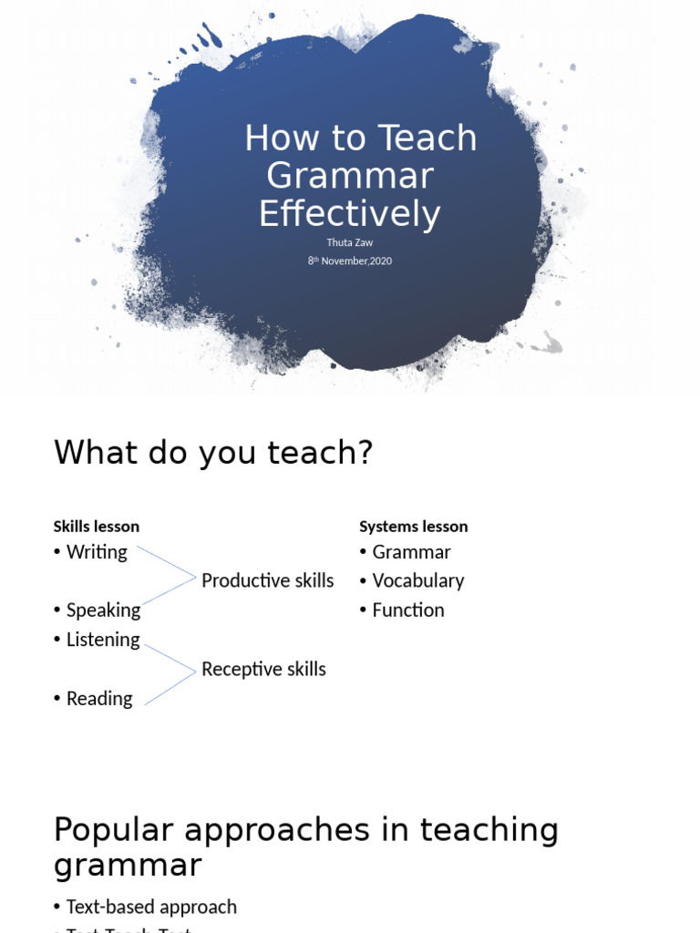 How To Teach Grammar Effectively