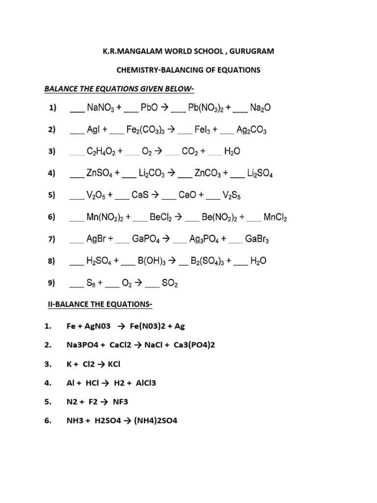 Balacing Equation - 2 | PDF