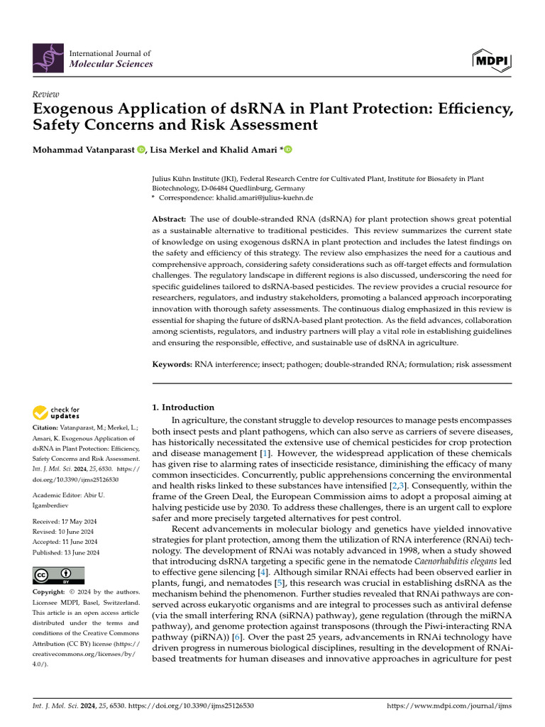 Ijms 25 06530 | PDF | Rna Interference | Small Interfering Rna