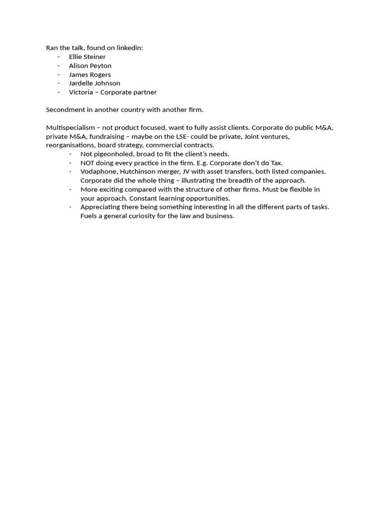 Slaughter and May's Multi-Specialist Approach | PDF