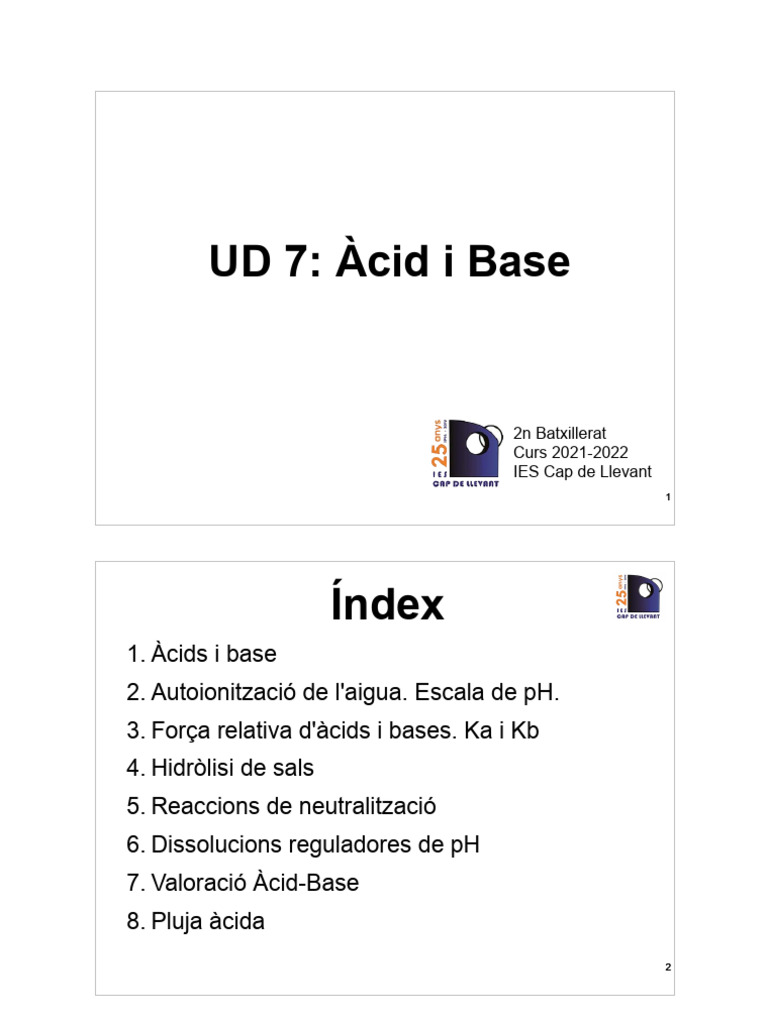 UD 7 Àcid Base 21 22 | PDF