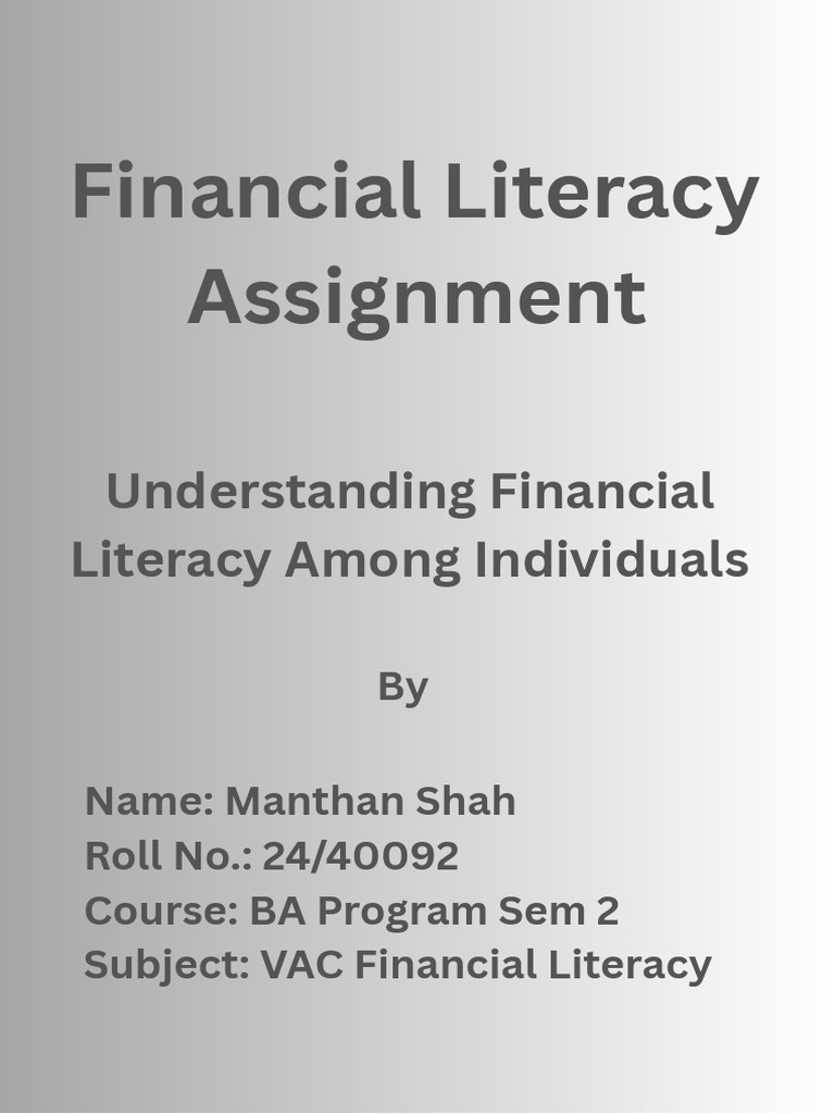 Financial Literacy Survey Insights | PDF