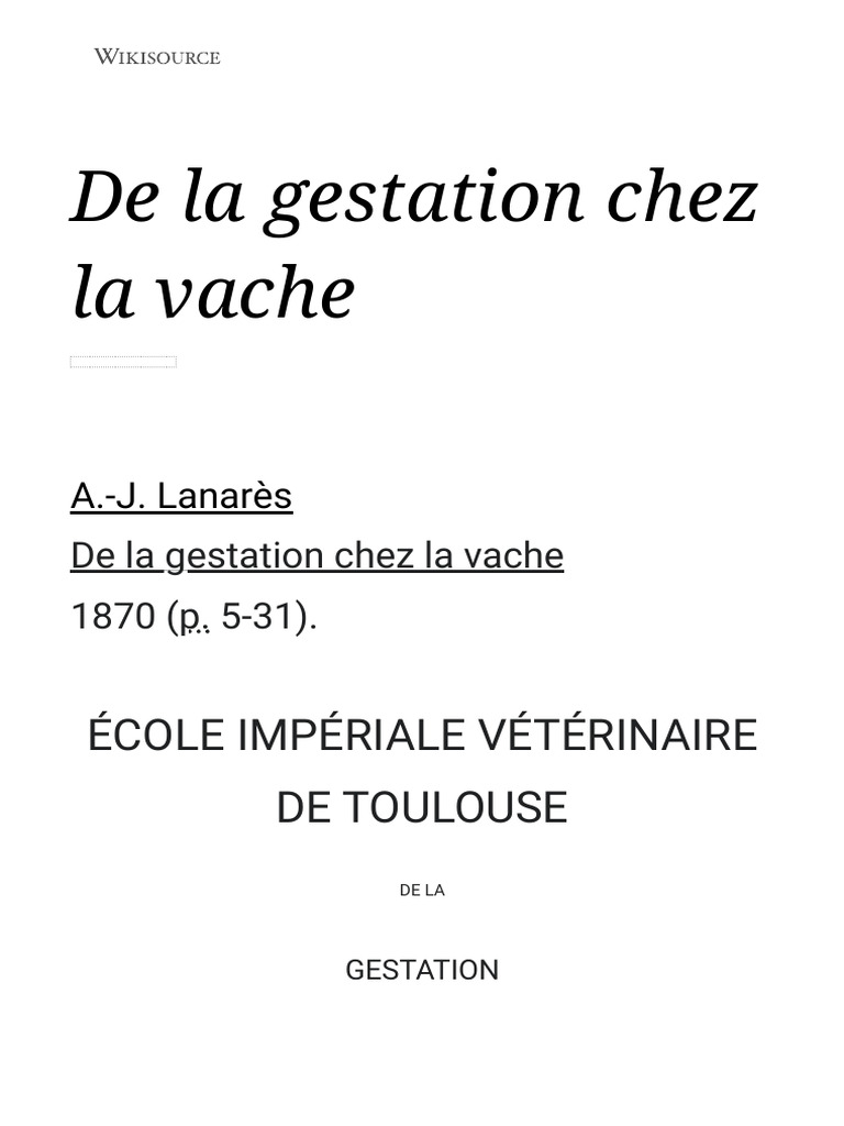 Gestation chez la vache : étude et signes | PDF | Utérus
