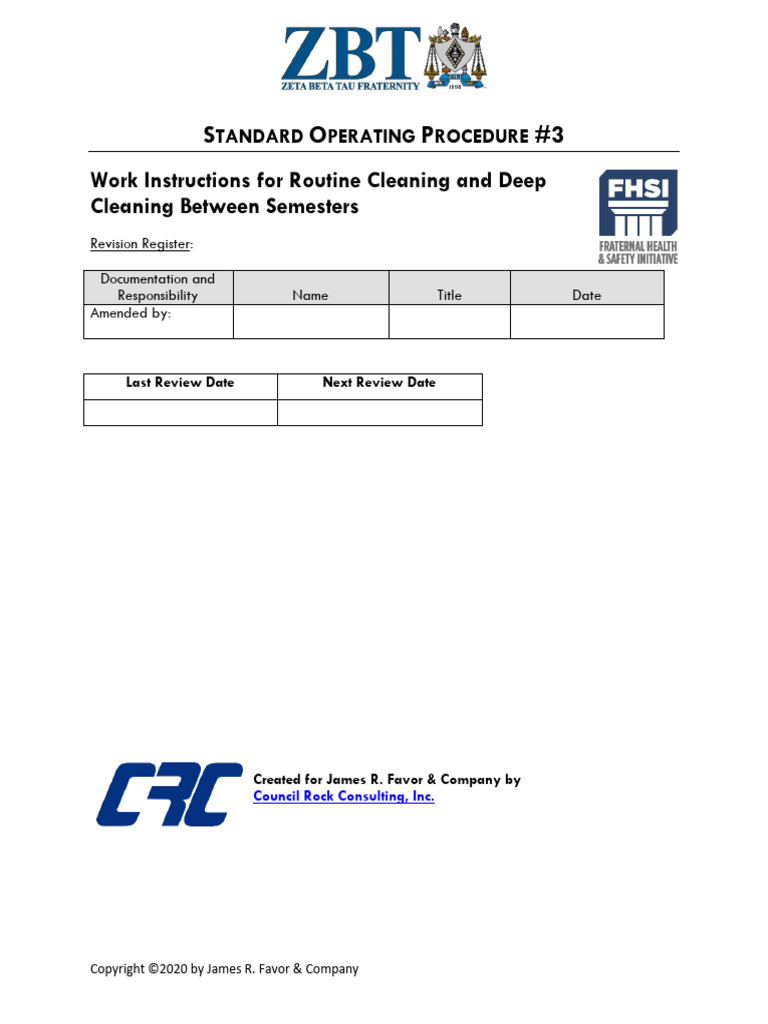 Deep Cleaning SOP for Procedural Rooms | PDF | Personal Protective ...