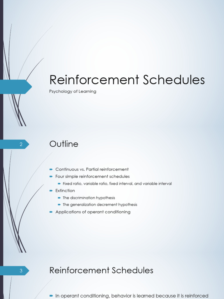 Reinforcement Schedules in Behavior Learning | PDF | Reinforcement | Autism