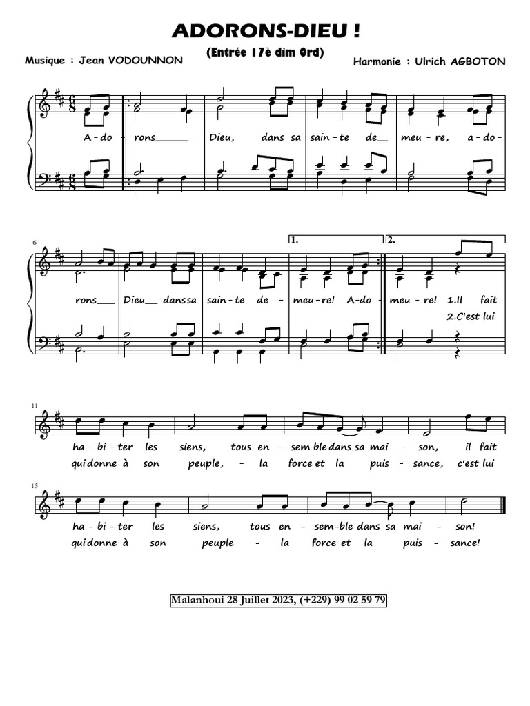Adorons Dieu : 17ème Dimanche Ordinaire | PDF
