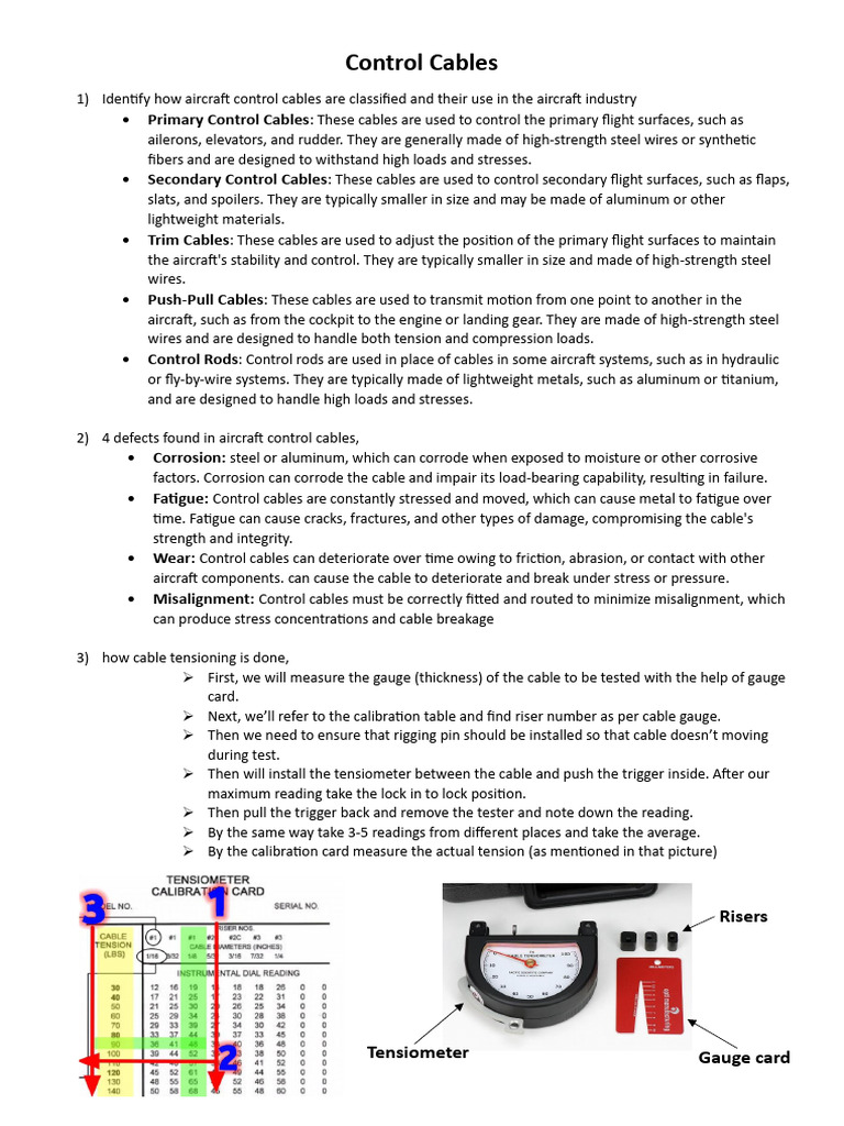 Aircraft Control Cables Overview | PDF | Aircraft Flight Control System ...