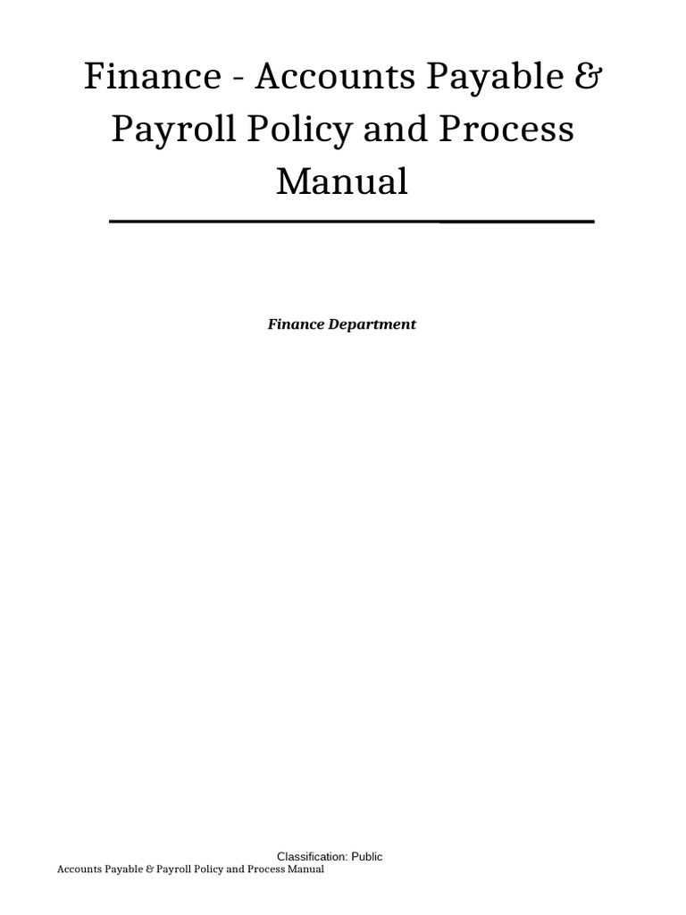 Company A - AP Payroll PP Manual | PDF | Accounts Payable | Debits And ...