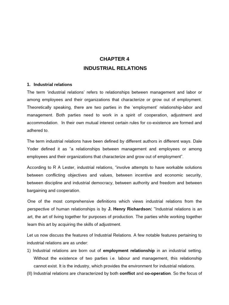 Understanding Industrial Relations Dynamics | PDF | Collective ...