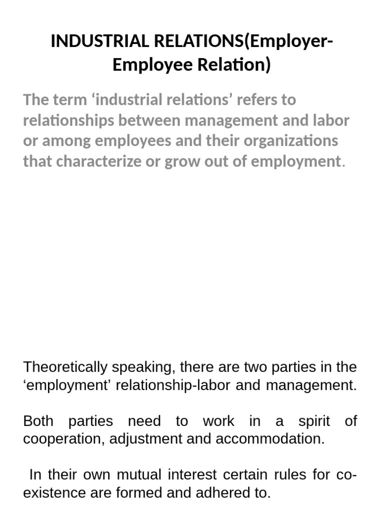 Understanding Industrial Relations Dynamics | PDF | Collective ...