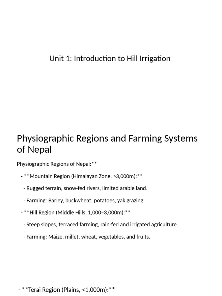Hill Irrigation Systems in Nepal | PDF