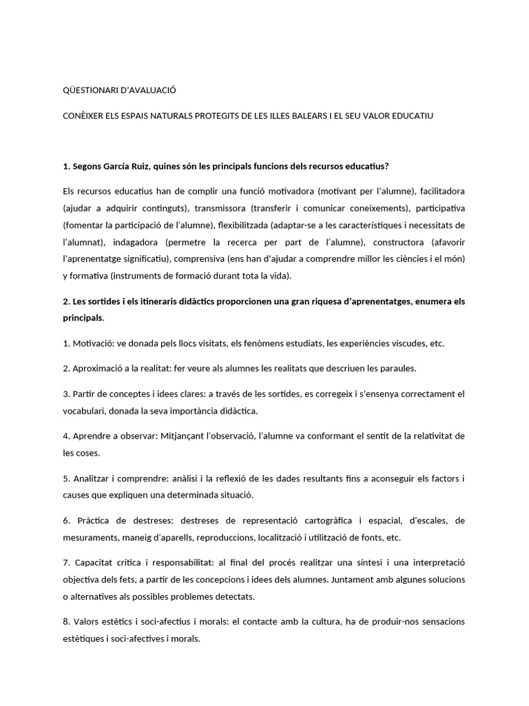 QÜESTIONARI | PDF
