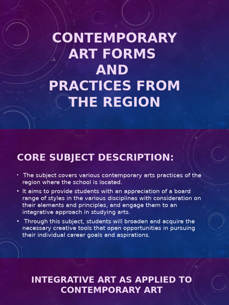 Contemporary Art Practices Overview | PDF | The Arts | Liberal Arts ...