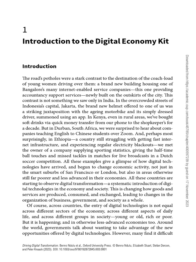Introduction to the Digital Economy Kit | PDF | Outsourcing | Policy