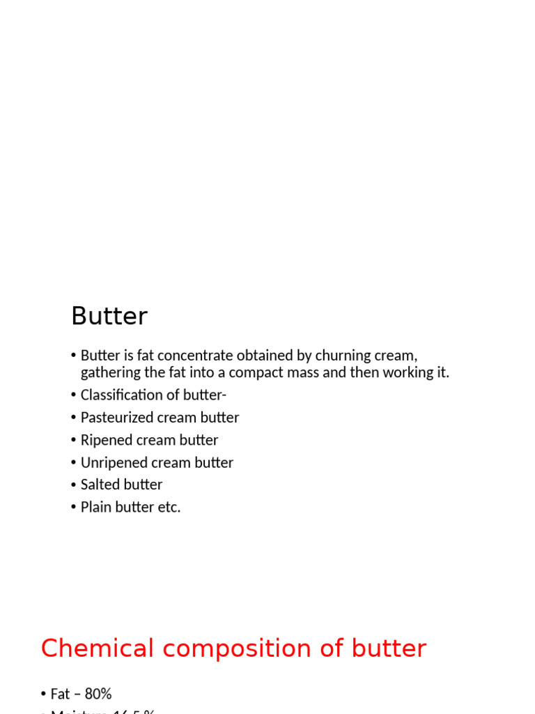 Butter Production and Composition | PDF