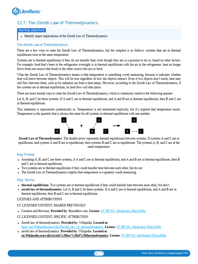 Understanding the Zeroth Law of Thermodynamics | PDF | Laws Of ...
