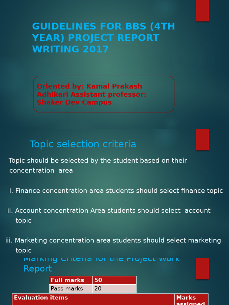 BBS Project Report Writing Guidelines | PDF | Statistics | Inquiry