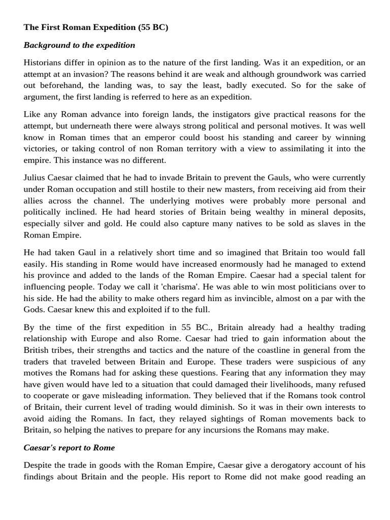 Caesar's 55 BC Expedition to Britain | PDF | Ancient Rome | Julius Caesar