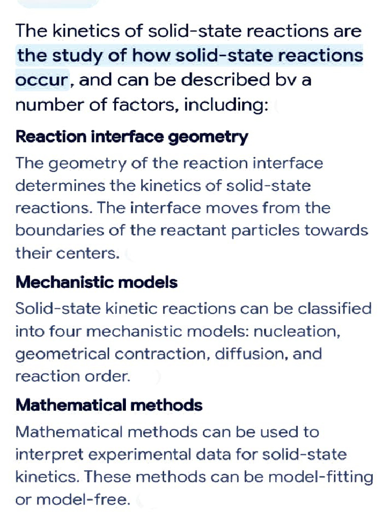 Kinetics of Solid-State Reactions | PDF | Solid State Chemistry ...