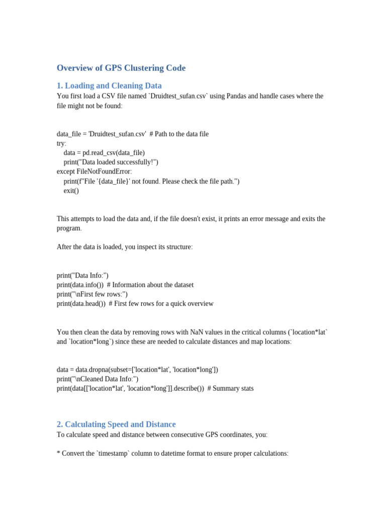 GPS Data Clustering and Mapping Guide | PDF | Global Positioning System ...