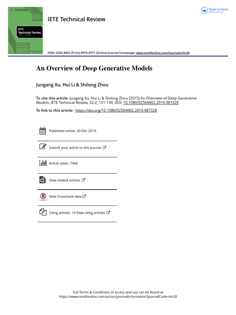 Overview of Deep Generative Models | PDF | Deep Learning | Machine Learning
