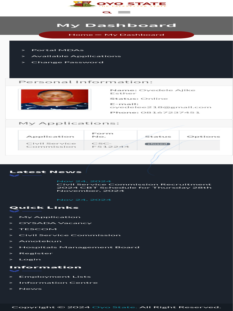 My dashboard oyo state job portal pdf