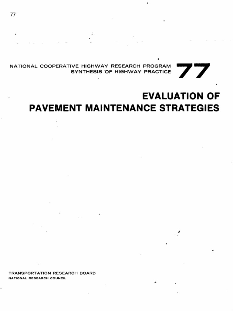 Evaluation of Pavement Maintenance Strategies | PDF | Road Surface | Road