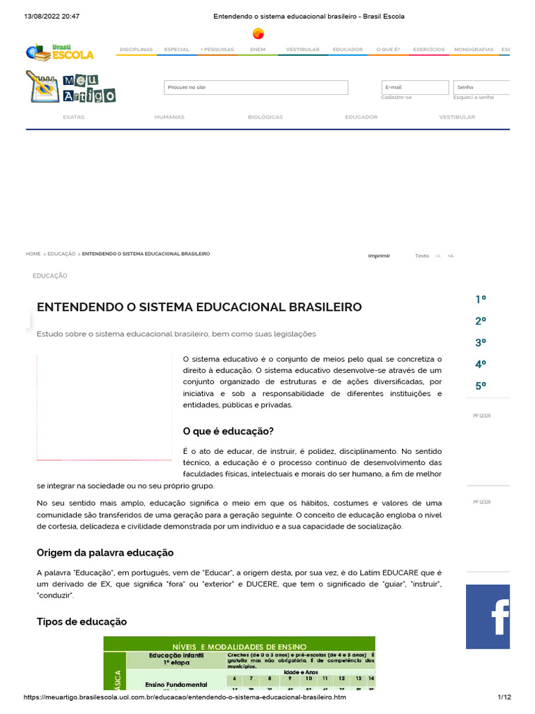 Sistema Educacional Brasileiro Explicado | PDF | Pós-graduação ...