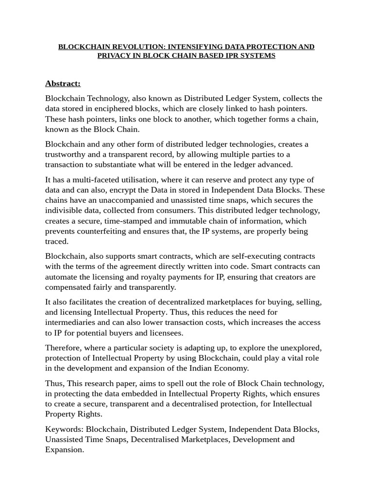 Intellectual Property Law Research Paper Final | PDF | Intellectual ...