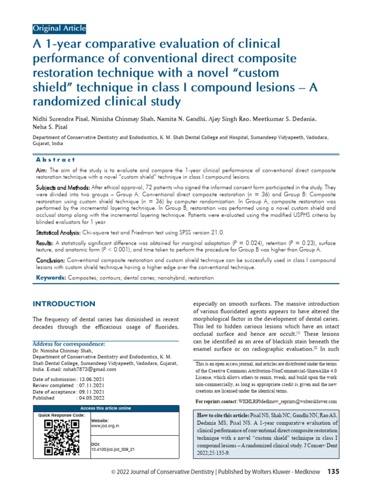 Custom Shield A - 1 - Year - Comparative - Evaluation - of - Clinical.5 ...