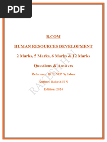 VI Sem B.Com - HUMAN RESOURCE DEVELOPMENT Notes BY RAKESH H N