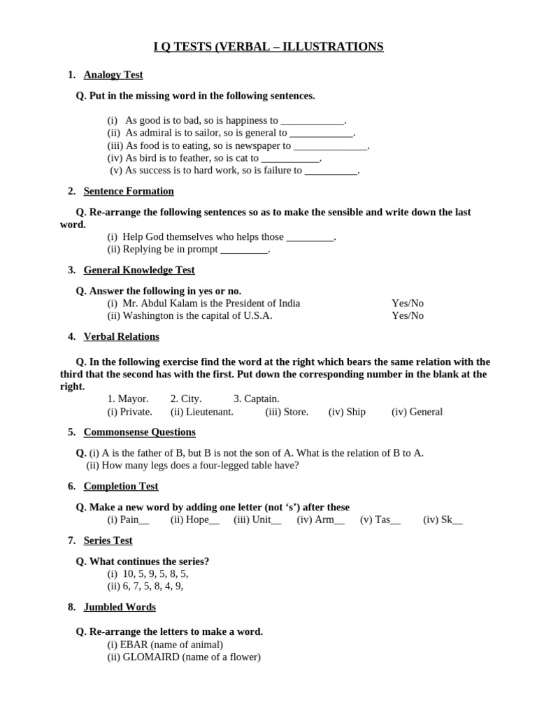 IQ Test | PDF | Linguistics