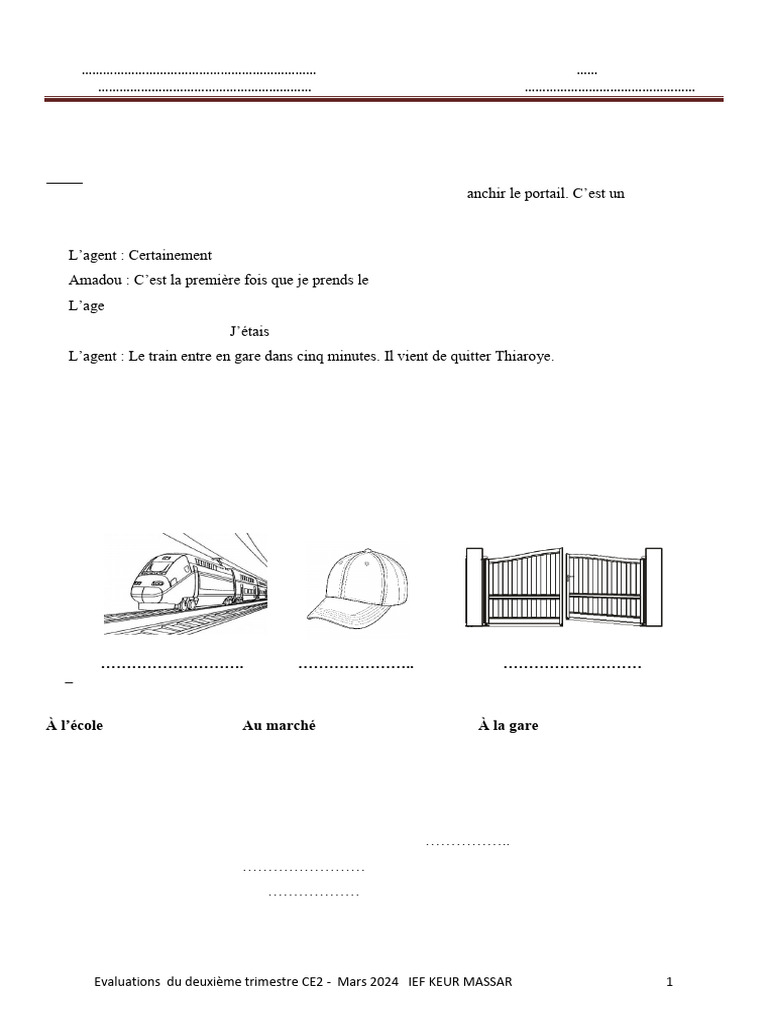 Evaluations CE2 - Trimestre 2 2024 | PDF | Triangle
