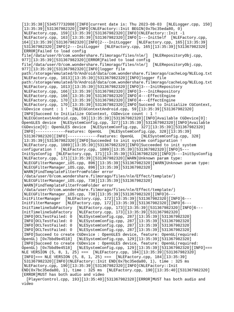 NLE Initialization Log Report | PDF | Computer Engineering | Signal ...