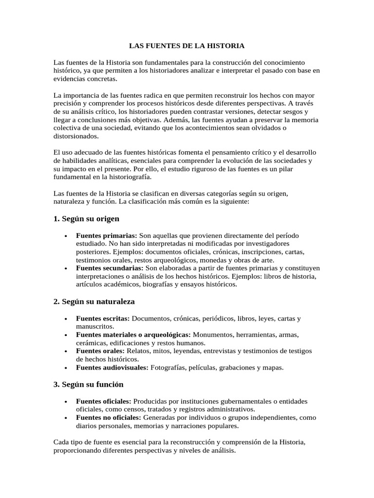Las Fuentes de La Historia | PDF | Testimonio | Historiador
