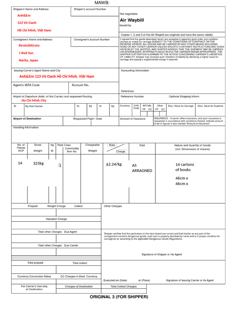 HAWB Form | PDF