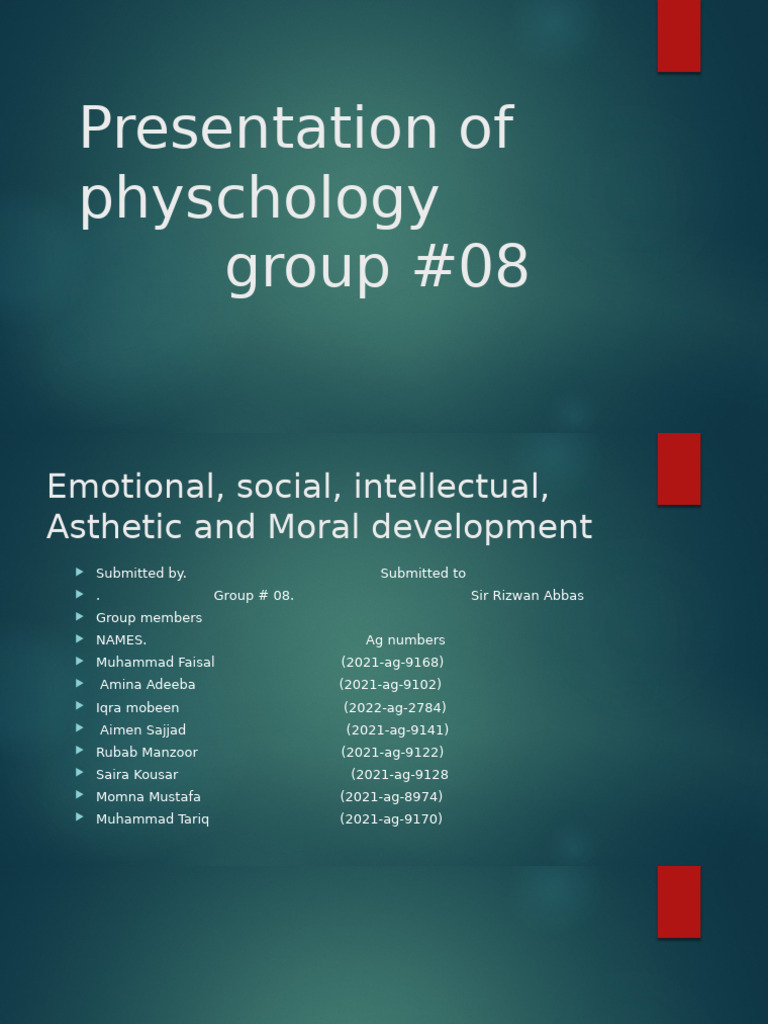 Emotional Social Intellectual Asthetic and Moral Development-1 | PDF ...