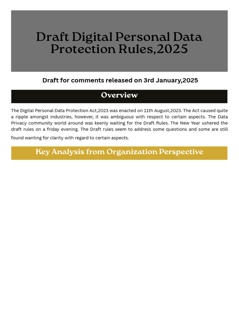 Draft Digital Data Protection Rules 2025 | PDF | Computer Security ...