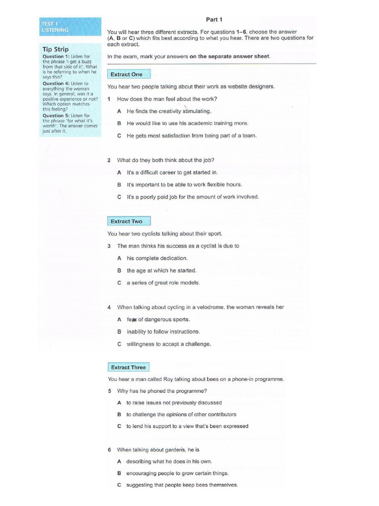 Test 1 Listening Pdf