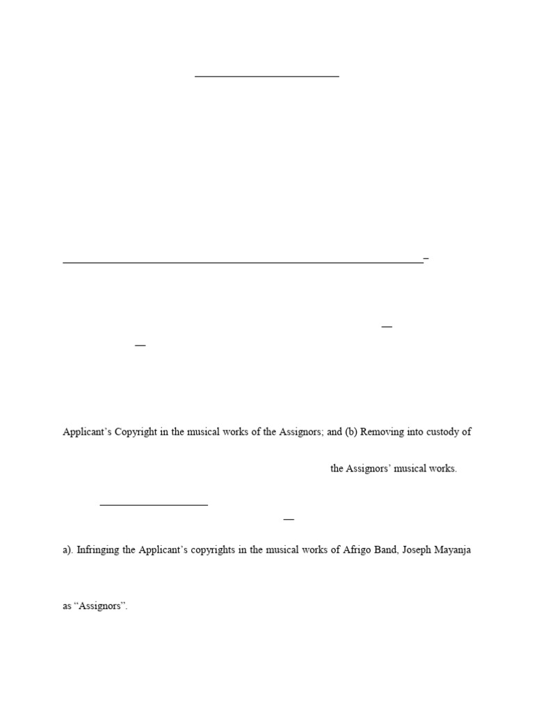 Uganda Copyright Infringement Ruling | PDF | Injunction | Copyright Law ...