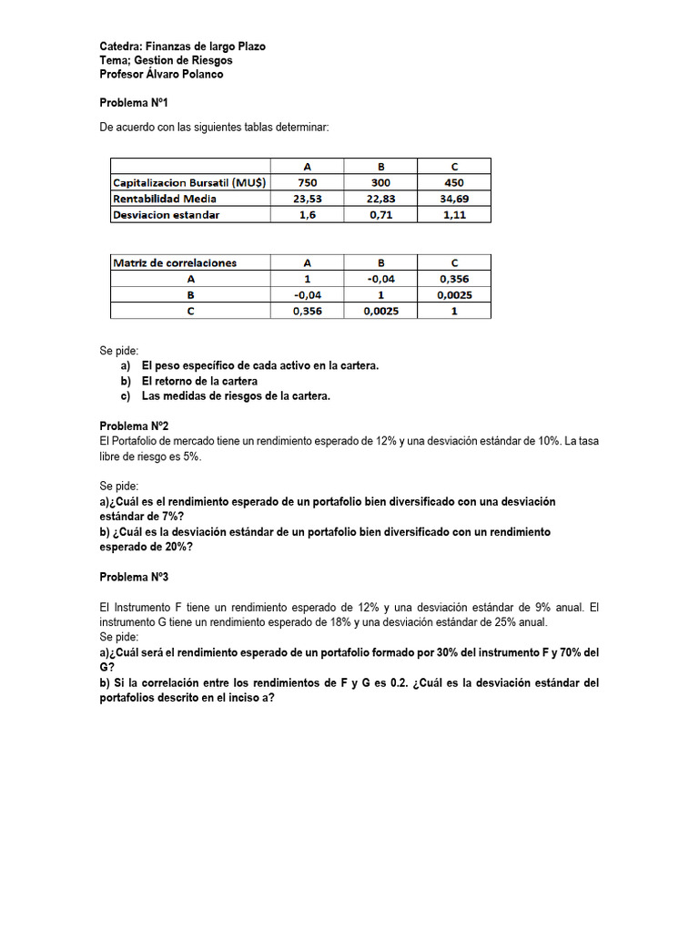 Gestión de Riesgos en Finanzas a Largo Plazo | PDF