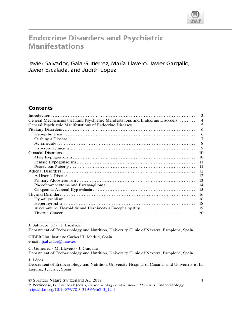 Endocrine Disorders and Mental Health Links | PDF | Stress (Biology ...