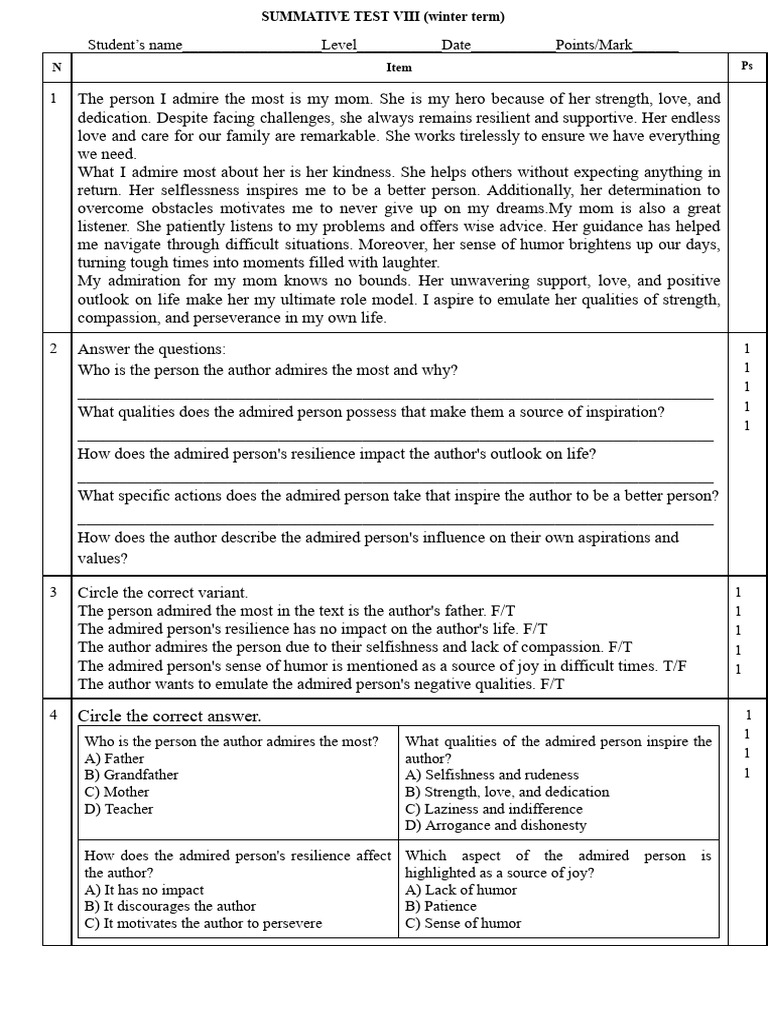 Admiring Mom: Qualities & Impact | PDF | Love | Behavioural Sciences